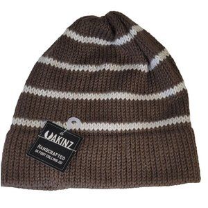 AKINZ Striped Viking Handmade Beanie OS NWT